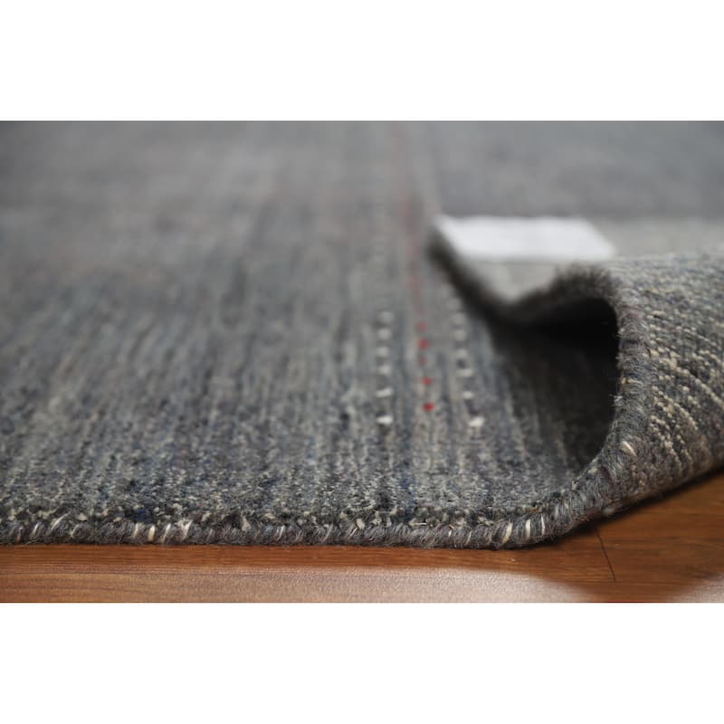 Tribal Gabbeh Indian Area Rug Handmade Grey Oriental Wool Carpet - 5'5" x 7'7"