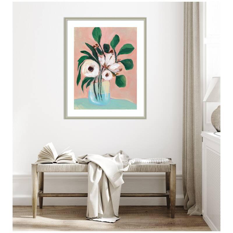 Kate and Laurel Framed Art Blush in Bloom by Nikita Jariwala