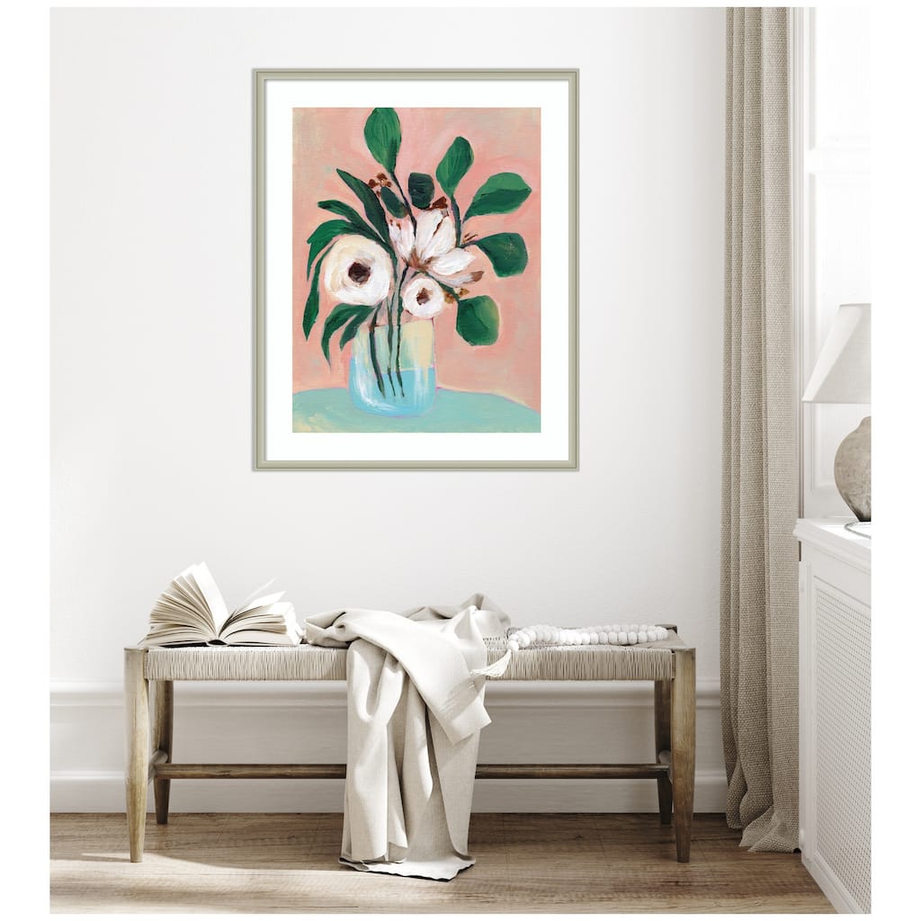 Kate and Laurel Framed Art Blush in Bloom by Nikita Jariwala
