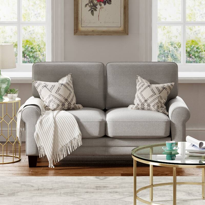 Serta Copenhagen 61" Loveseat for Two People, Pillowed Back Cushions and Rounded Arms, Durable Modern Upholstered Fabric