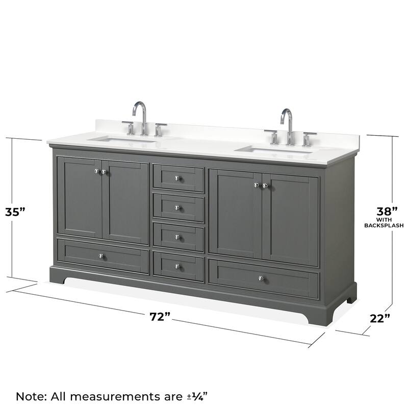 Wyndham Collection WCS202072D-QTZ-US3M70 Deborah 72" Free Standing
