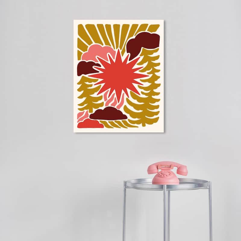Wynwood Studio Canvas Astronomy and Space Sun Star in the Clouds Orange Wall Art Canvas Print - 16 x 20