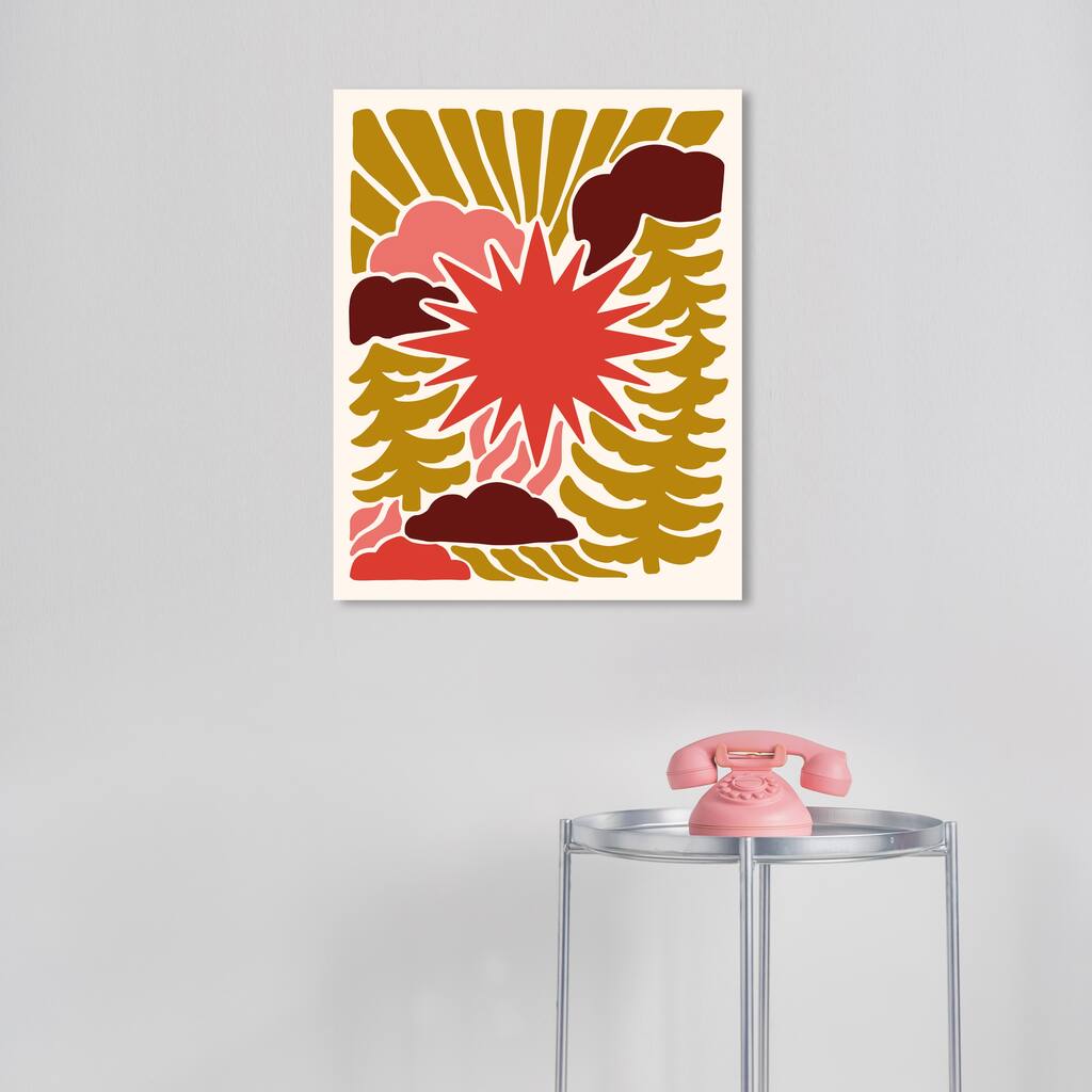 Wynwood Studio Canvas Astronomy and Space Sun Star in the Clouds Orange Wall Art Canvas Print