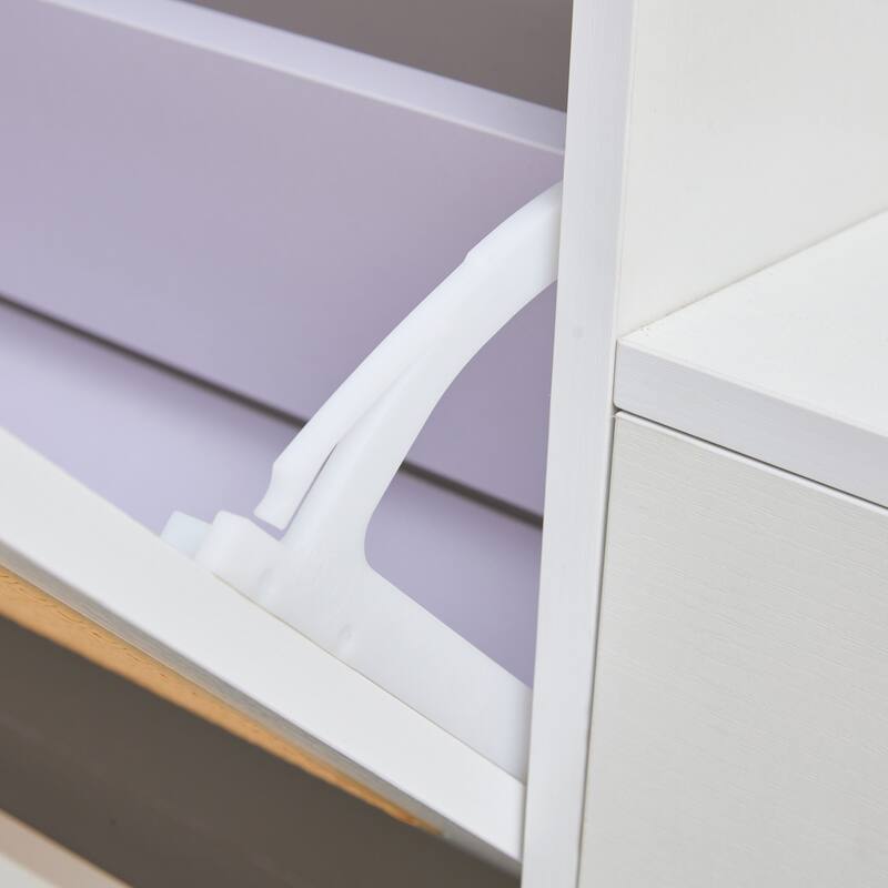 Minimalist MDF Shoe Cabinet with Japanese Rattan Design for Hallways or Living Room Storage Solutions