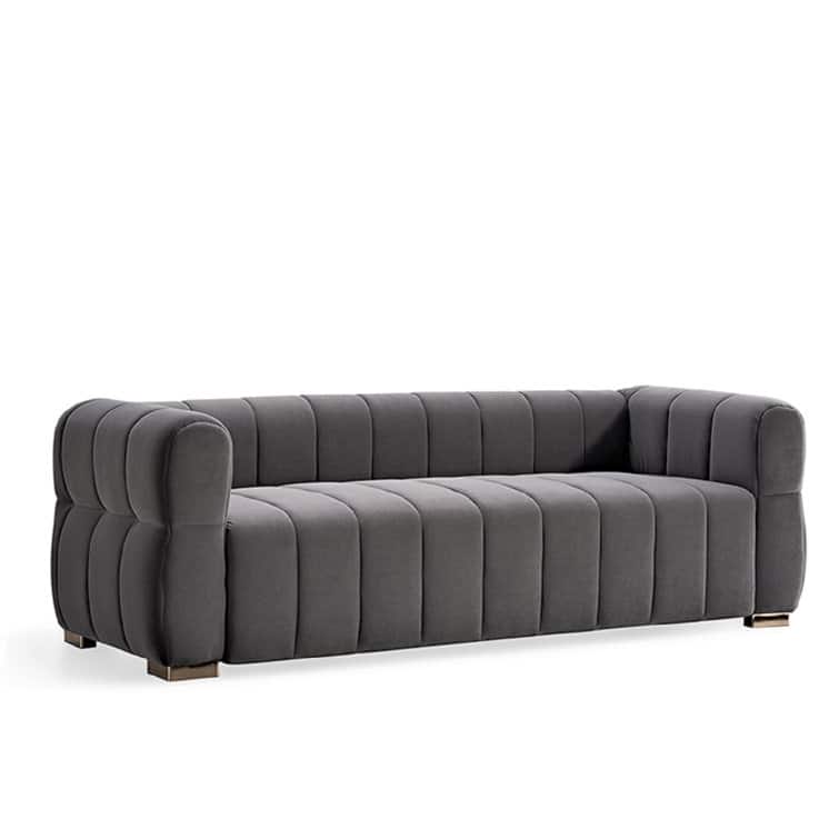 Carlan 89" Velvet Tuxedo Arm Sofa