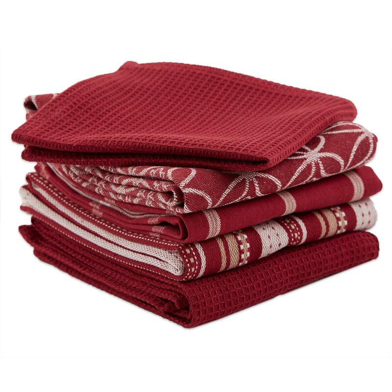 DII Assorted Kitchen Dishtowel & Dishcloths (Set of 5)