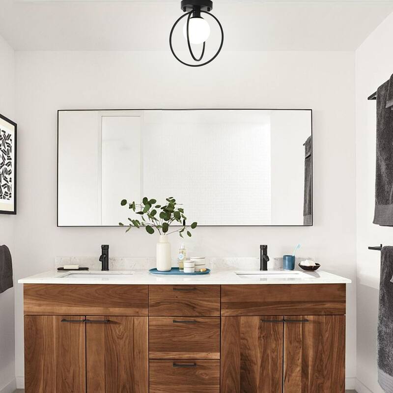 1 - Light Globe Semi Flush Mount