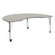 preview thumbnail 41 of 46, Mobile 48''W x 72''L Kidney Thermal Laminate Activity Table - Adj. Short Legs