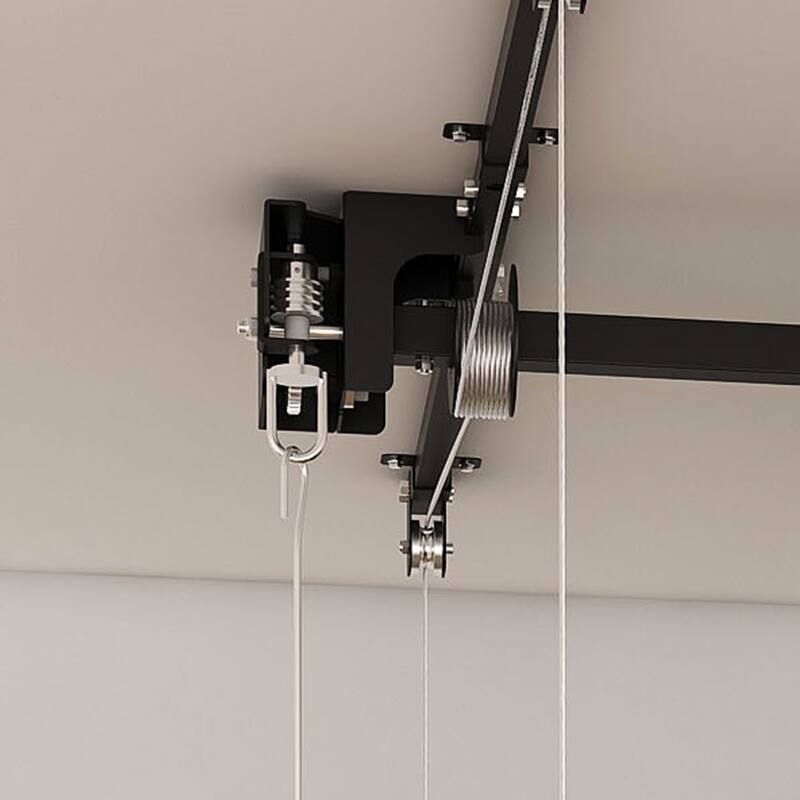 Roomfitters Overhead Garage Storage Rack 3x6 FT, Crank Down Ceiling Organizer for 10-12 FT Garages, 270lb Lift, White