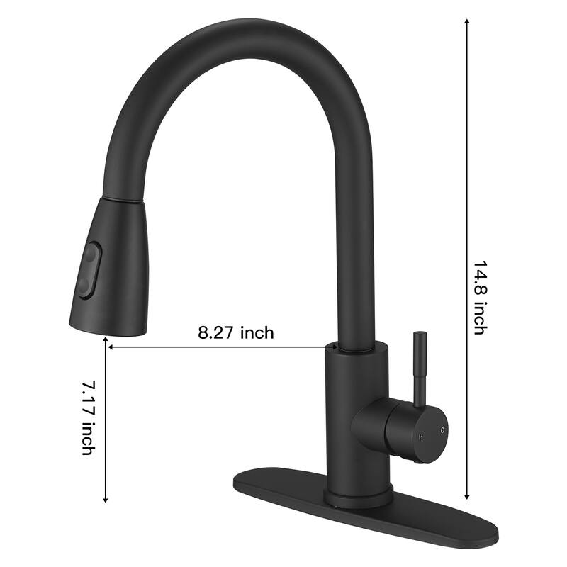 WIZ Pull Down Sprayer Commercial Kitchen Sink Faucets