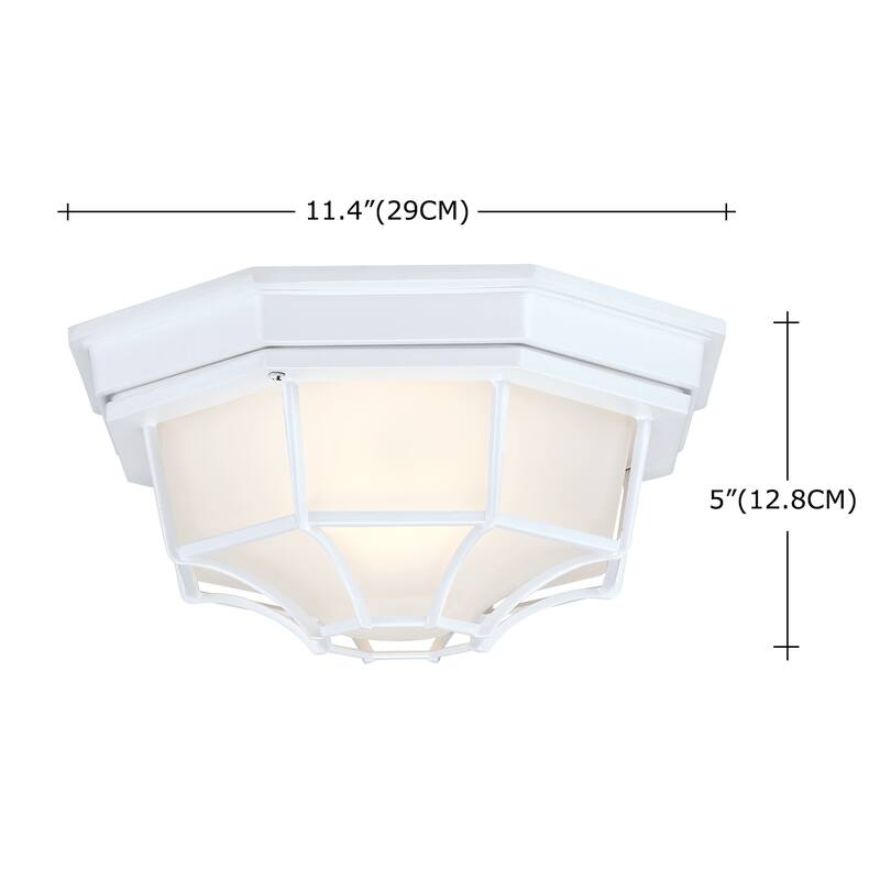 1-Light Retro Textured Ceiling Mount Light Fixture with Frosted Glass,E26