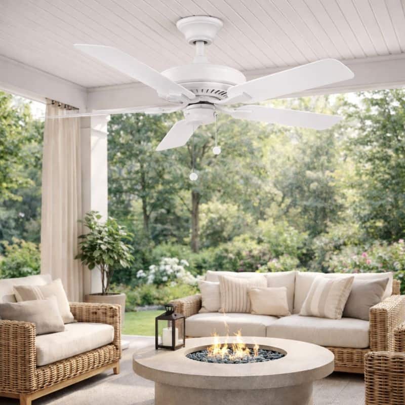 Fanimation Edgewood 60 inch Indoor/Outdoor Ceiling Fan - Matte White with Matte White Blades