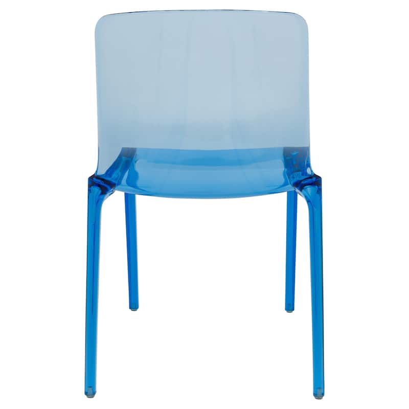 Stackable Acrylic Dining Chair Modern Full Back Transparent Accent Side Chair - Height 32.25", Width 20.5", Depth 21".