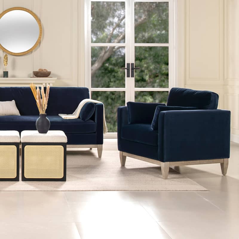 Knox 36" Modern Farmhouse Loose Pillow-Back Arm Chair