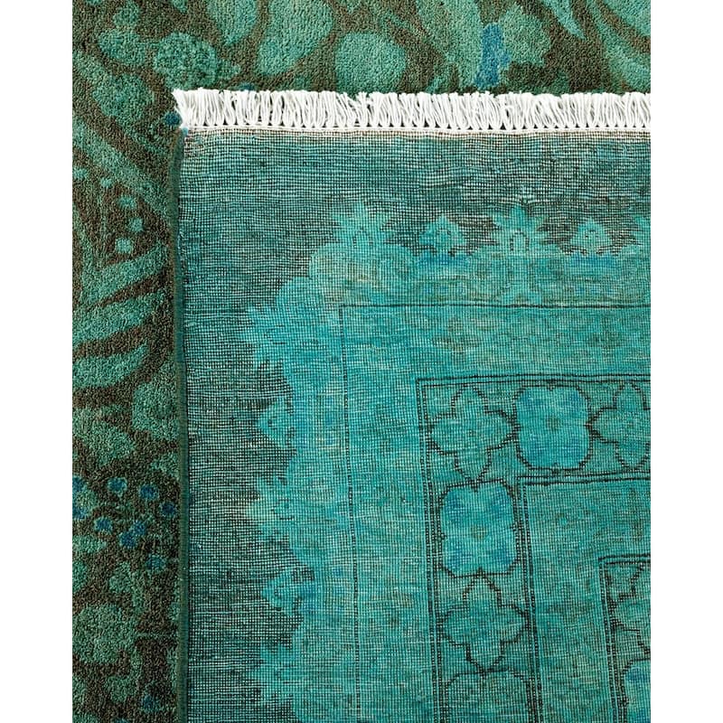 Overton Handknotted Wool Vintage Inspired Contemporary Overdyed Brown Area Rug - 17' 10" x 12' 5"