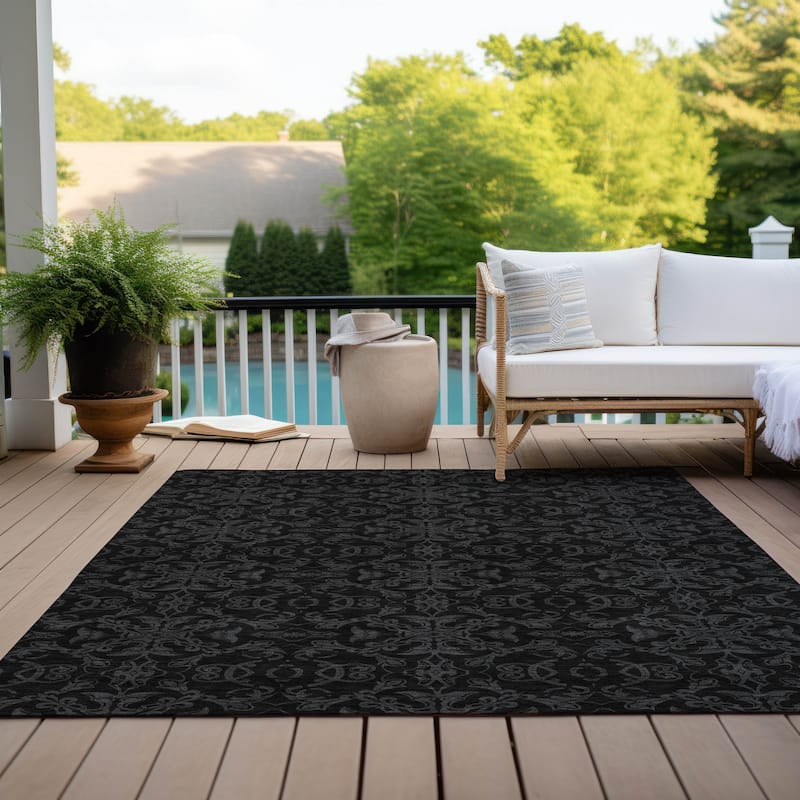 Machine Washable Indoor/ Outdoor Chantille Traditional Medallions Rug