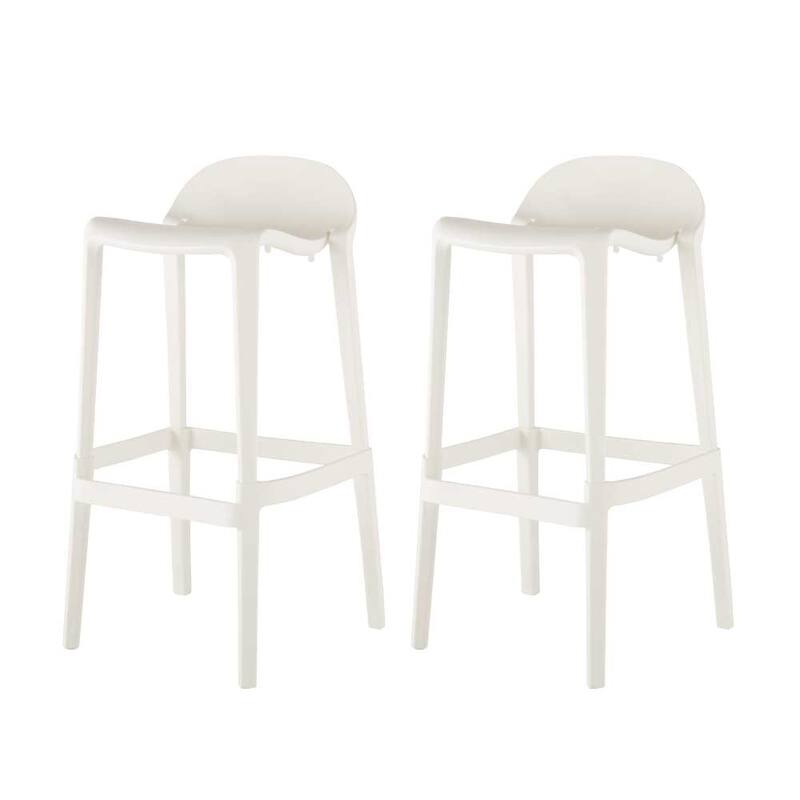 Lagoon Joyous Resin Bar Stool, Set of 2 - White