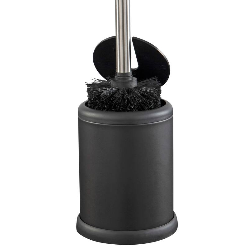 Bath Bliss 2 Pack Self Closing Lid Toilet Brush and Holder