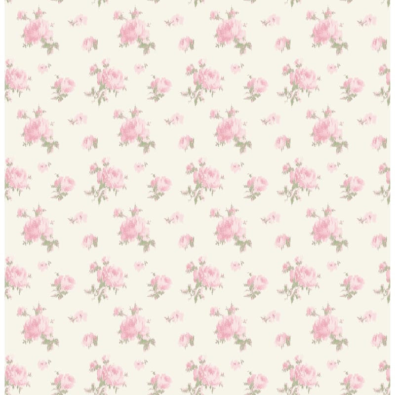 LoveShackFancy Ikat Rose Tinted Petals Small Print Wallpaper