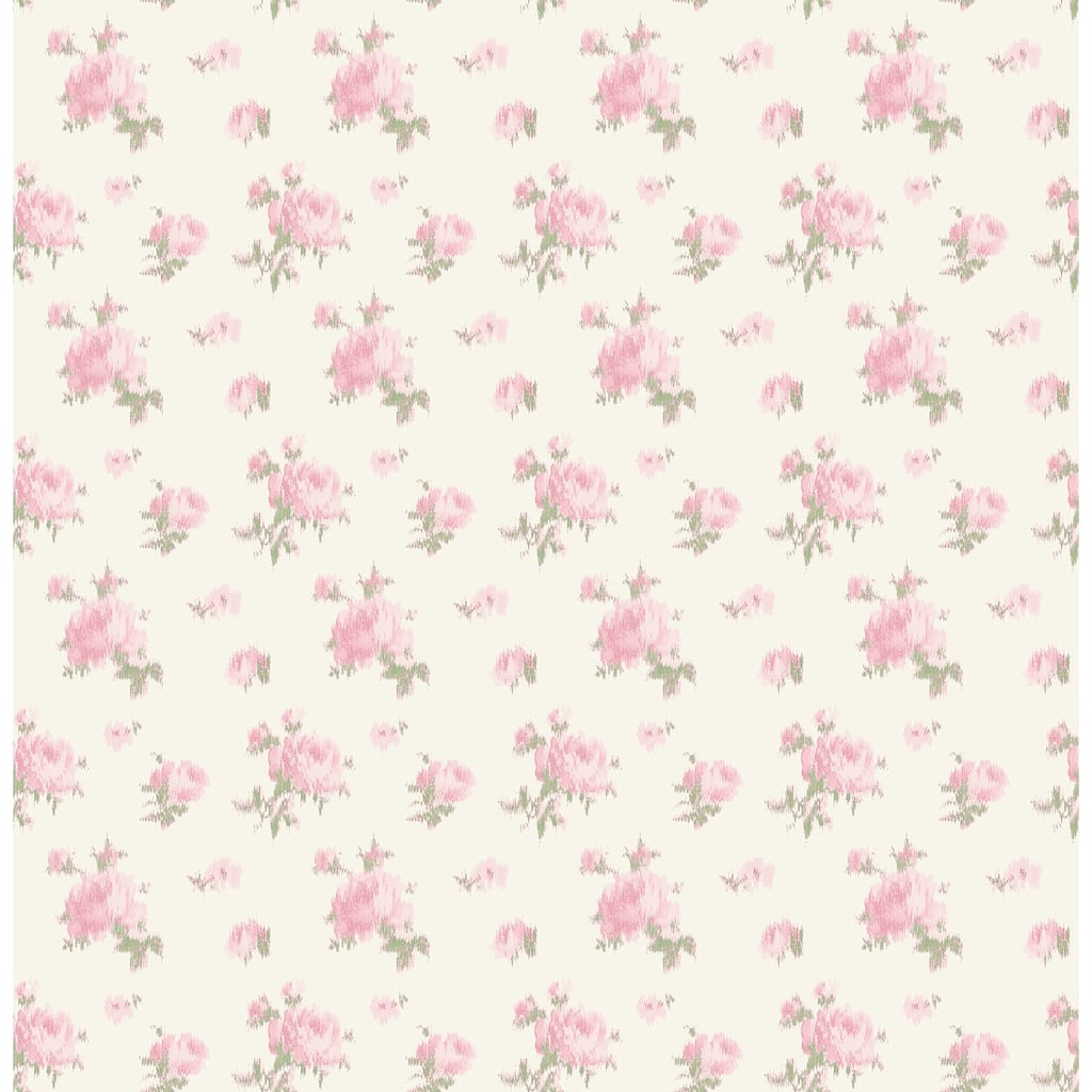 LoveShackFancy Ikat Rose Tinted Petals Small Print Wallpaper