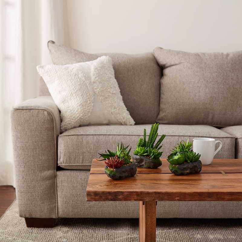 Pure Garden 3-Piece Artificial Succulent Plant Set