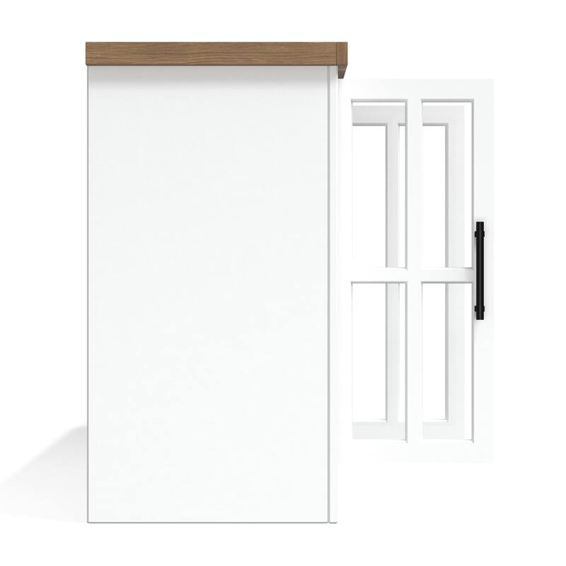 Bridgevine Home Modern Farmhouse 96 inch TV Stand Console for TVs up to 100 inches, No Assembly Requried, Two-Tone Finish