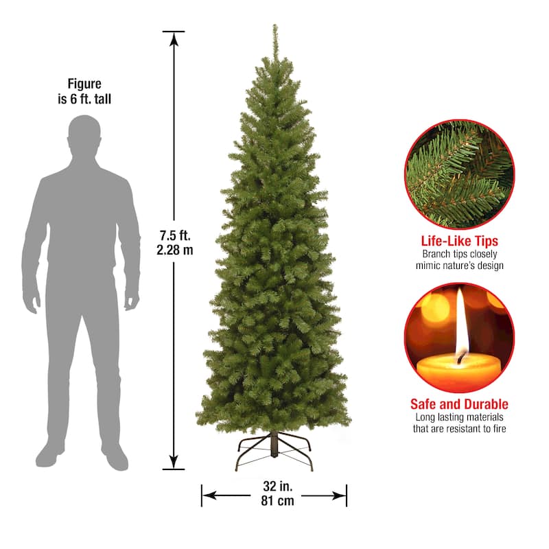 National Tree Company 7.5 ft. North Valley Spruce Pencil Slim Tree - 7.5 Foot