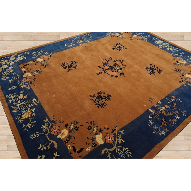 Camel Chinese Art Deco New Zealand Wool Hand Tufted Multi Size Oriental Area Rug LoomBloom