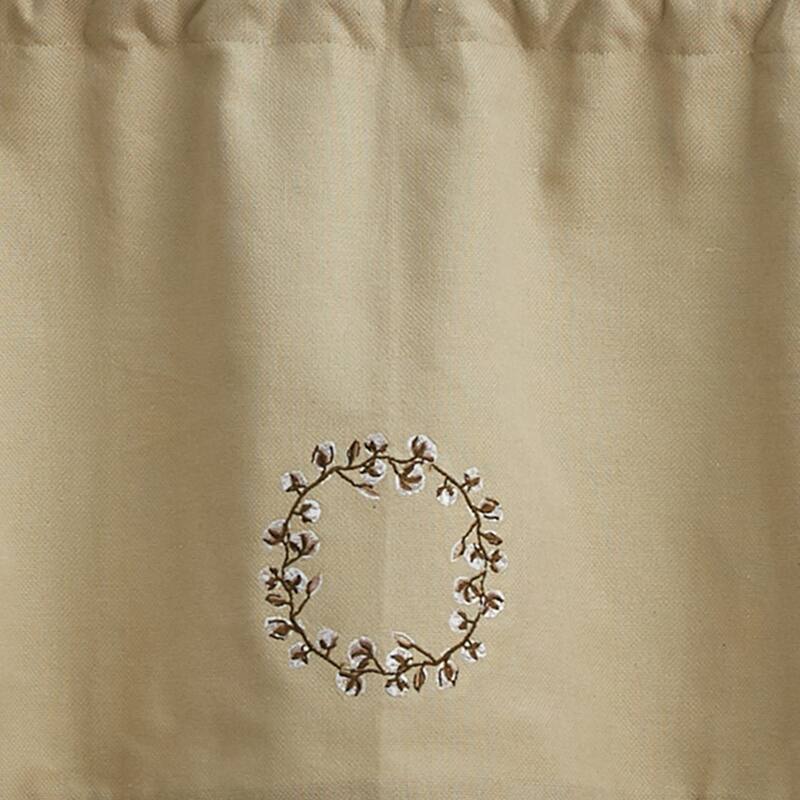 Park Designs Cotton Wreath Lined Pleat Valance 45" x 15" - 45" X 15"