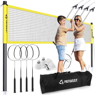 Patiassy Portable Badminton Net Set for Backyard&Lawn Beach Family Games