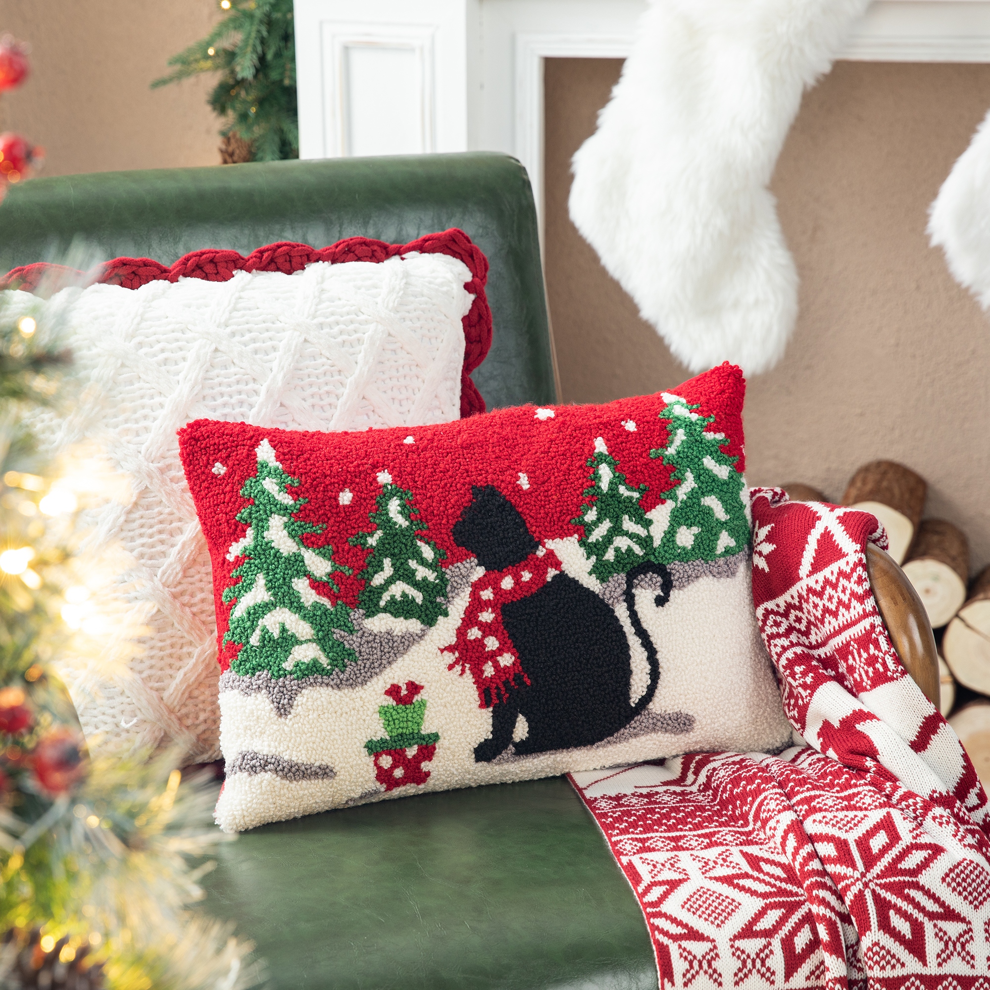 Red Christmas Throw Pillows Bed Bath Beyond