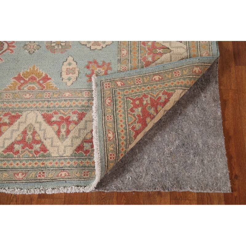 Light Blue Kazak Oriental Area Rug Handmade Wool Carpet - 6'0" x 8'9"