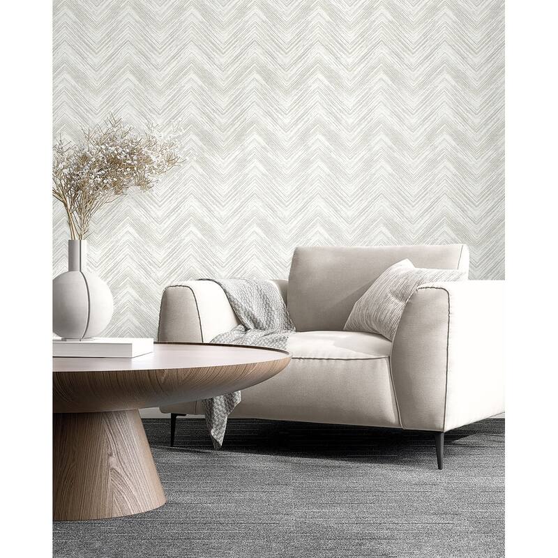 Seabrook Designs Elisiana Chevron Non-Woven Unpasted Wallpaper
