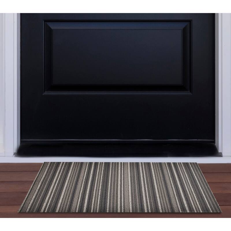 Nautica PVC Loop Utility Indoor/Outdoor Striped Mat