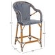 preview thumbnail 49 of 68, SAFAVIEH California Outdoor Bistro 26-inch Counter Stool with Arms - 23" W x 26" D x 43" H