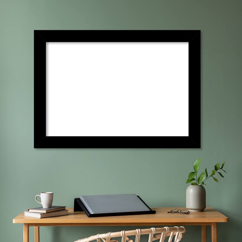 Amanti Art Basic Black Framed Dry Erase Magnetic Board