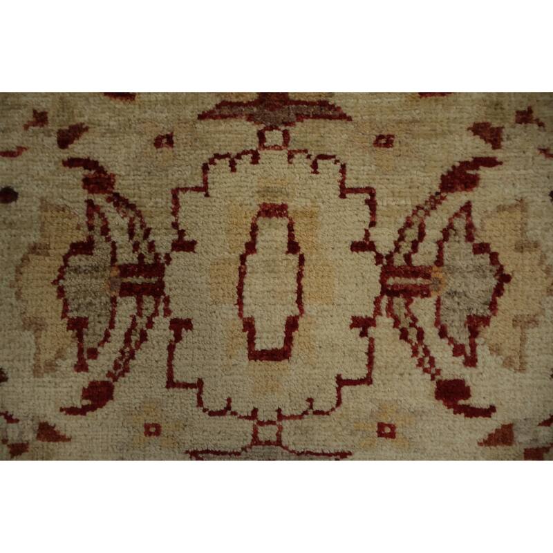 Hand Knotted Oriental 100% Wool Carpet Traditional Floral Beige & Ivories Chobi-Peshawar Area Rug - 3' 0'' X 2' 0''