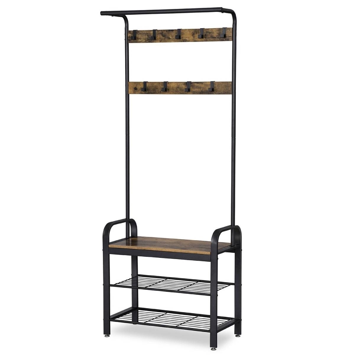 Shop Entryway Modern Industrial Style Hall Tree Coat Rack Shoe