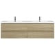 preview thumbnail 117 of 169, CASAINC Floating Bathroom Vanity with Resin Top Basin and Soft Closing Drawers 72 in - Natural Oak