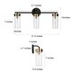 preview thumbnail 7 of 19, Modern Black Gold 1/2/3/4-Light Linear Bathroom Vanity Light Glass Wall Sconce