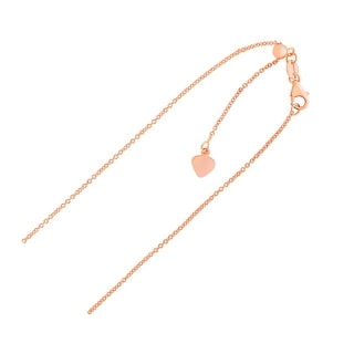 14k Rose Gold 1.0mm Cable Chain Necklace 16inch