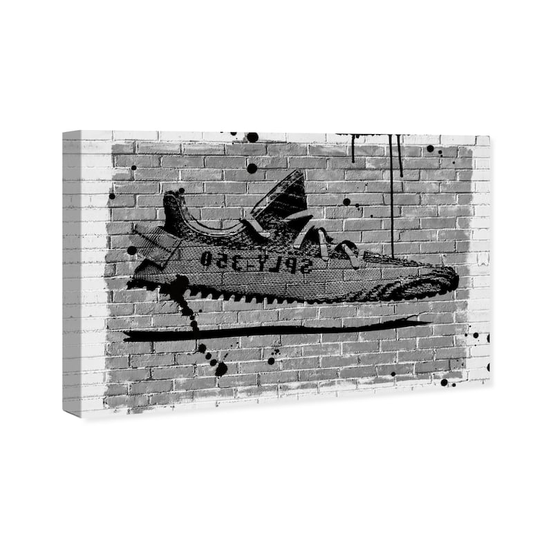 Wynwood Studio Fashion and Glam Brick Sneaker Black and Modern & Contemporary Wall Art Canvas Print