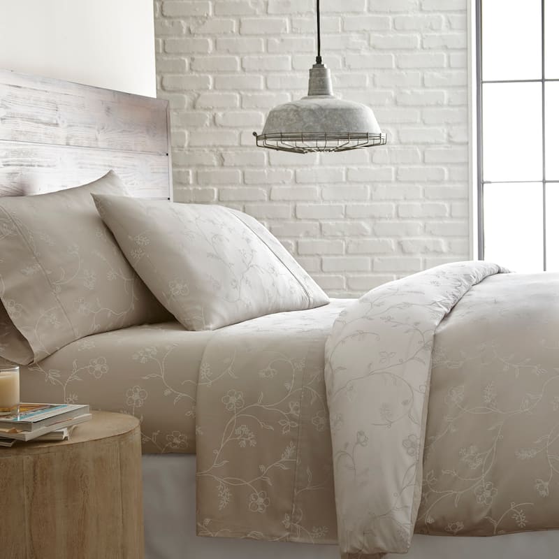 Sweetbrier Luxury Cotton Reversible Duvet Cover and Sham Set