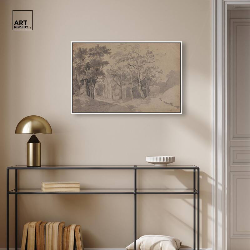 Grove with Road and Haycart Canvas by Art Remedy