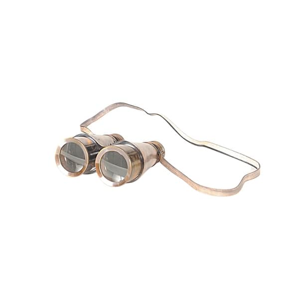 Rustic Brass And Leather Binoculars In Wood Storage Box Rustic Brass And Leather Binoculars In Wood Storage Box