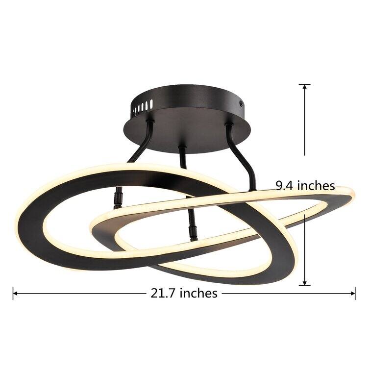 Maxax 2 - Light Unique/Statement Circle LED Semi Flush Mount