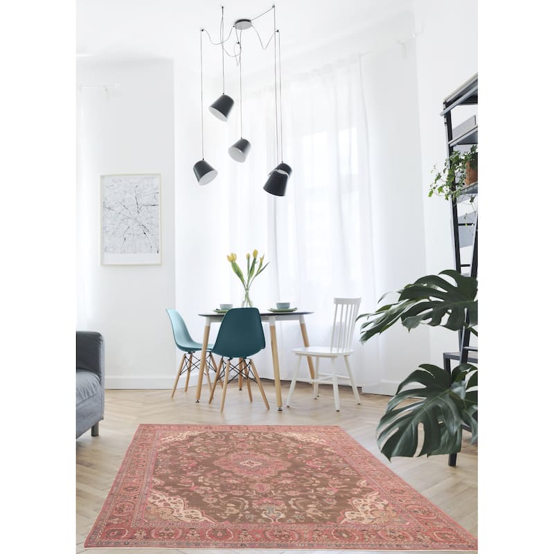 ECARPETGALLERY Hand-knotted Antalya Vintage Brown Wool Rug - 6'8 x 9'6