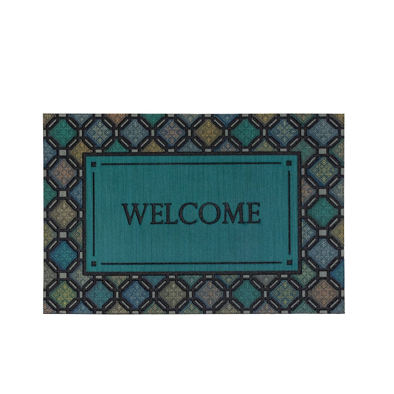 Mohawk Home Fret Charm Welcome Multi 1'11" X 2'11" Door Mat - 1'11" x 2'11" - Multi