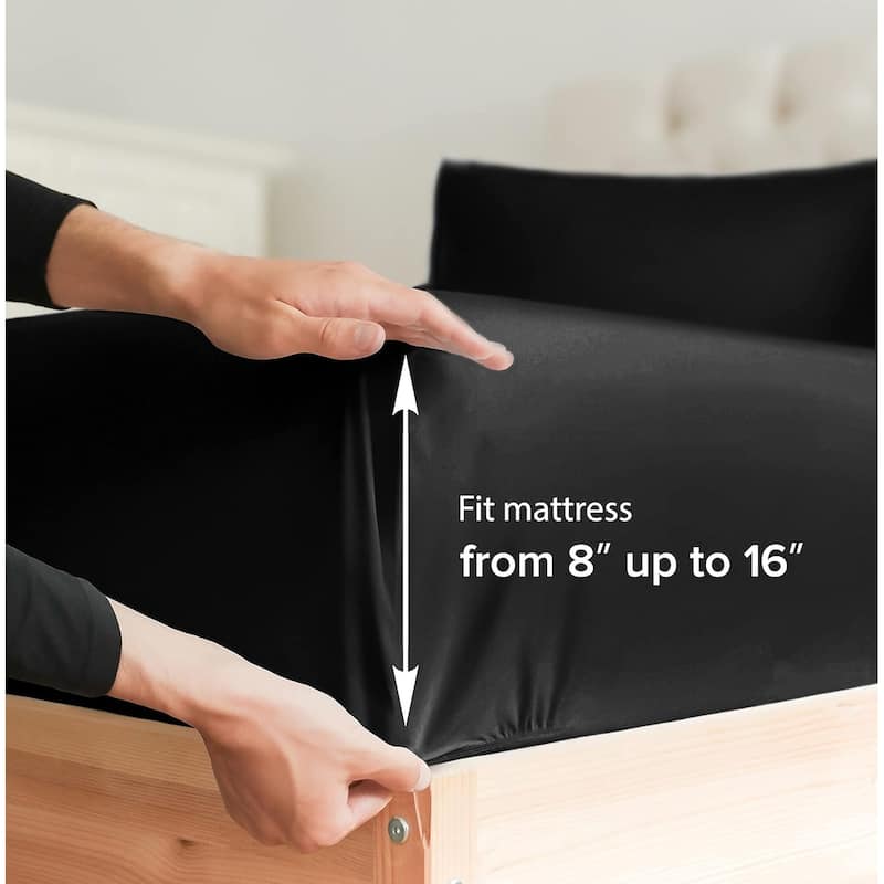 CGK Linens Brushed Microfiber Soft Wrinkle free 4 Piece Bed Sheet Set