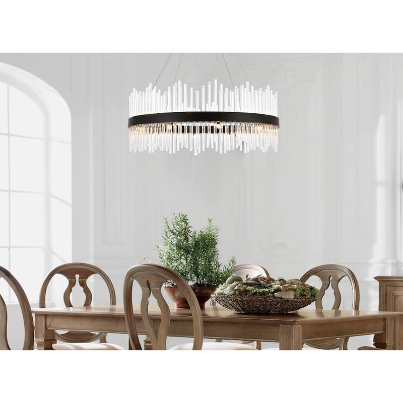 Indigo Home round crystal pendant in black